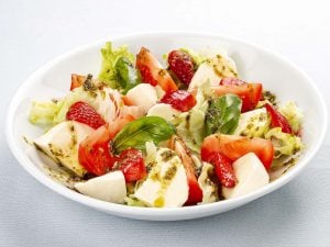 Coupe nectarines et framboises