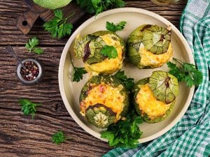 Courgettes farcies à la pomme de terre nouvelle et persil plat