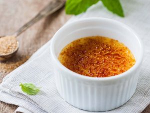 Crème brulée aux nectarines