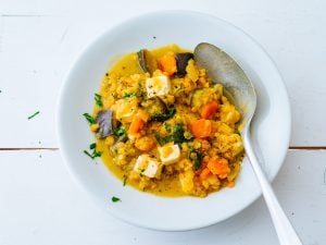Dahl de lentilles au lait de coco