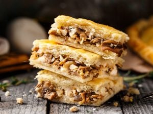 Feuilleté de plie et champignons de Paris