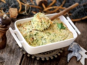 Gratin de fanes de carottes aux ravioles