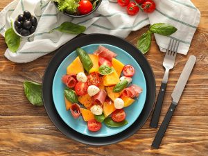 Melon aux épices et basilic