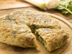 Omelette aux poireaux
