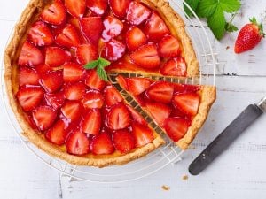 Pizza fraises et amandes