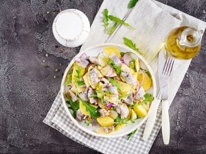 Pommes de terre Ditta en salade tiède au Haddock