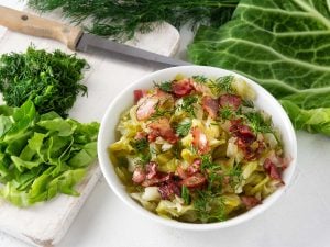 Poêlée de chou aux lardons