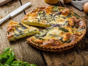 Quiche aux poireaux et à la feta