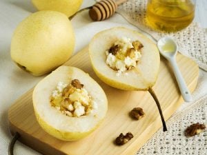 Poires farcies au chèvre