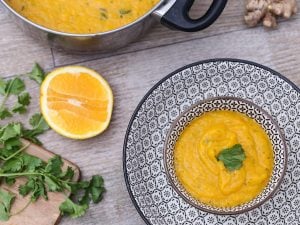 Velouté de carottes parfumé au gingembre et orange
