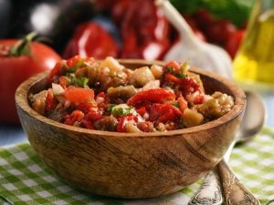 Zaalouk aux aubergines, tomates, coriandre