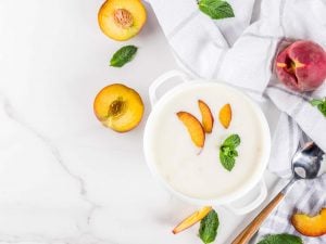 Soupe de pêches et lavande