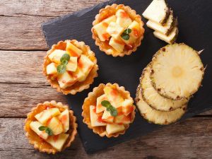 Tartelettes à l’ananas et aux lardons