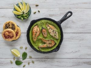 Truites et sauce aux fanes de radis