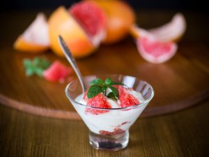Verrines à la crème de pamplemousse