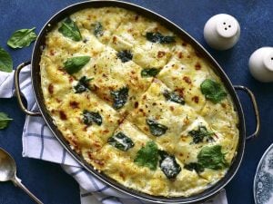 Lasagnes aux blettes et chèvre frais