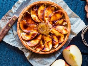 Gâteau aux poires et caramel