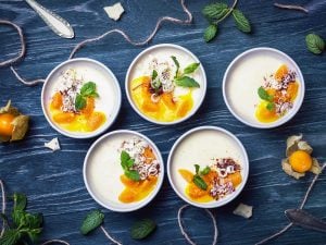 Panna cotta noix de coco mangue