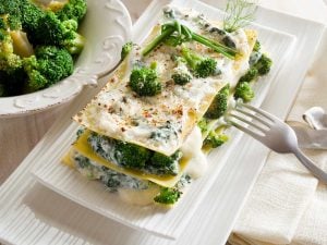 Lasagnes de brocolis au chèvre