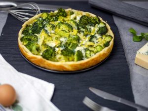 Quiche aux brocolis et roquefort