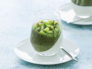 Panna cotta au kiwi et thé matcha