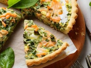 Tarte aux épinards et au saumon