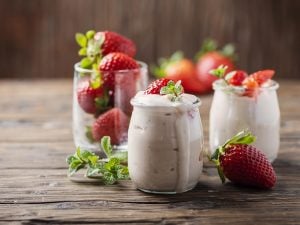 Yaourt velouté aux fraises