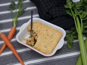 Crumble au céleri-branche et à la carotte