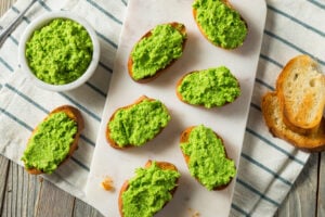 Tartinade de petits pois à la menthe