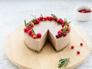 Cheesecake banane et fruits rouges