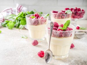 Panna cotta aux framboises