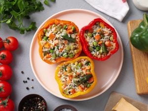 Poivrons farcis au riz