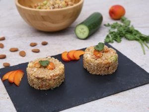 Salade quinoa, abricots, concombre