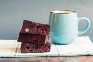 Brownies chocolat et framboises