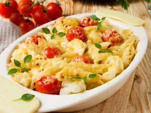 Gratin de pâtes aux tomates cerises
