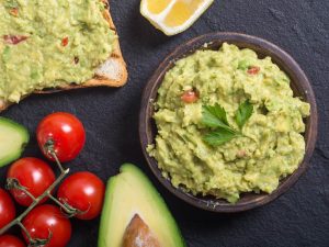 Guacamole sur sa galette de riz