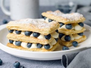 Millefeuille aux myrtilles