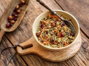 Salade de melon, raisin et quinoa