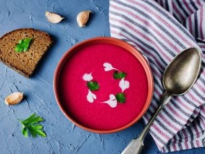 Velouté de betterave au lait de coco