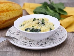 Courge Spaghetti à la crème et aux épinards