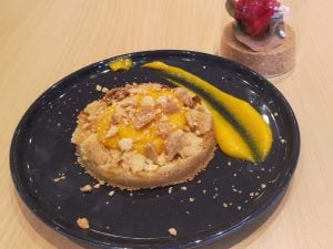 Crumble aux pommes, compote de potimarron