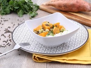 Dahl facile patates douces et lentilles