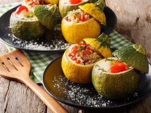 Courgettes rondes farcies aux herbes de Provence