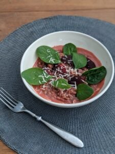 Risotto rose à la betterave