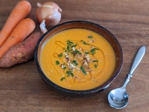 Soupe de patates douces et carottes