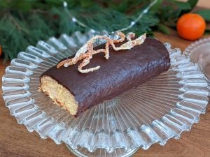 Roulé à la crème de marrons, orange et chocolat