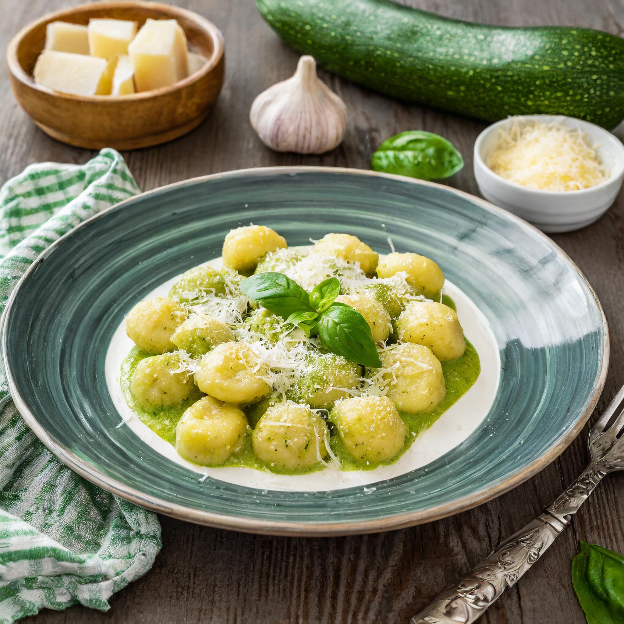 Gnocchis à la crème de courgette et parmesan
