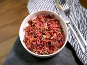 Taboulé rose au radis, carotte, betterave rouge et persil
